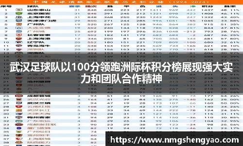 武汉足球队以100分领跑洲际杯积分榜展现强大实力和团队合作精神